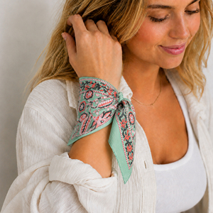 Artisan Crafted Handkerchief Floral Printed Cotton Bandana <b>Square</b> <b>Scarf</b> Multifunctional Casual Wear Spring Summer Style - Product Image 1