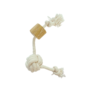 ของเล่นเคี้ยวสำหรับสุนัขทำจากเชือกฝ้ายและไม้กาแฟที่เป็นมิตรกับสิ่งแวดล้อม สำหรับใช้ทุกวัน - Product Image 1