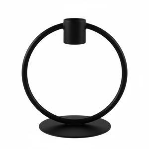 Magnifique bougeoir en métal noir au design fabuleux pour la décoration intérieure, support circulaire en fer pour bougies chauffe-plat, centre de table géométrique, cadeau en promotion - Product Image 1