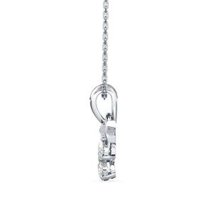 Moissanite Cross Bow Pendant Necklace in 925 Sterling Silver - Product Image 2