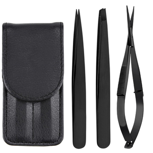 Pinzas Profesionales de Acero Inoxidable de Alta Calidad para Cejas, con Punta Inclinada y Estuche Ecológico y Sostenible - Product Image 1