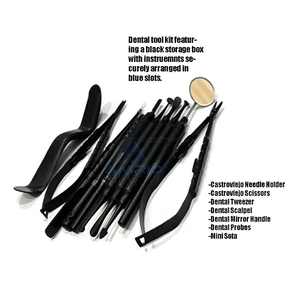 Kit de Cirugía Oral Profesional Dental Micro de 10 Piezas, Instrumentos Dentales de Alta Calidad, Equipos Dentales CE, Kit Dental Negro Mate - Product Image 2