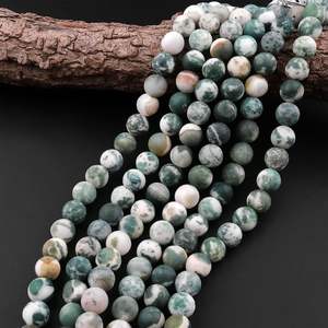 Cuentas redondas de ágata verde musgo natural mate, hilo de piedras preciosas para la fabricación de joyas, collar y pulsera DIY, venta al por mayor - Product Image 6