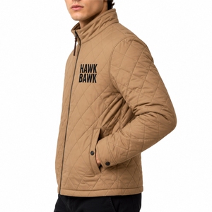 Blouson matelassé à fermeture éclair intégrale pour homme, col montant, imperméable, style streetwear moderne et décontracté - Product Image 3