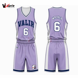 Vente en gros de maillots et shorts de basketball personnalisés, respirants, antibactériens, sublimés, grande taille, derniers modèles, vafir - Product Image 4