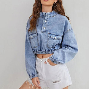 New Arrival Women's Stretch <b>Denim</b> Jacket Casual Ladies <b>Denim</b> <b>Coat</b> Distressed Jeans Long Sleeve Jacket For Women - Product Image 3