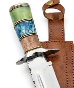 Custom Handcrafted Stainless Steel Fixed Blade <b>Craft</b> <b>Tool</b> with Multi-Color Handle & Leather Sheath - Product Image 6