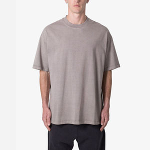 T-shirt vintage surdimensionné pour homme, impression de logo personnalisé, coton, coupe ample, respirant, streetwear d'été, vente en gros, tee-shirt basique tendance - Product Image 1