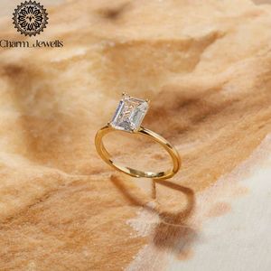 Bague de fiançailles classique pour femme Charm Jewels en or 10K plaqué or, sertie de moissanite taille coussin, certifiée IGI, 3 grammes - Product Image 2