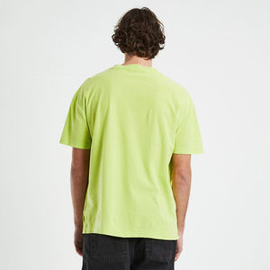 Camiseta de Cuello Redondo Verde Lima para Hombre, Manga Corta, Informal, Básica, de Verano, con Logotipo Personalizado, OEM, ODM, Ropa al por Mayor - Product Image 3