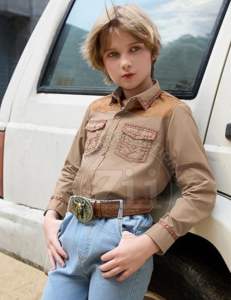 Camisa de Trabajo Ignífuga para Hombre, Color Gris Madera, Manga Larga, con Botones de Perla, Personalizable para Trabajadores - Product Image 5