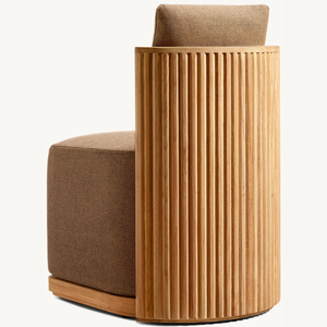 Sofá Individual Cuadrado de Madera de Teca con Diseño Moderno para Sala de Estar o Terraza de Villa - Product Image 4