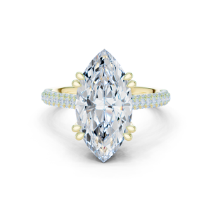 Bague de luxe en diamant de laboratoire taillé marquise et rond, bijoux de mariage élégants, fournisseur OEM en gros - Product Image 1