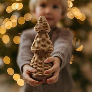 Adornos de ratán hechos a mano en forma de árbol de Navidad, decoración de pared, perchas de mimbre - Product Image 6