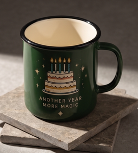 Professional Supplier Custom Design Iron Enamel Camp Mug Portable Travel Coffee Cup Featuring Another Year More Magic Graphic - Product Image 3