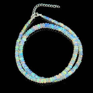 Collar de Cuentas de Ópalo Natural Rondelle de 3-5mm, Collar de Cuentas de Ópalo Fuego, Cuentas de Ópalo Lisas a Precio Mayorista - Product Image 1