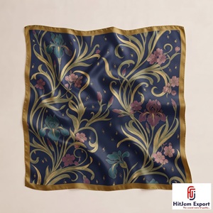 Écharpe carrée haut de gamme, impression numérique personnalisée, tissu léger, accessoires de mode élégants pour femmes, fabricant OEM ODM en gros - Product Image 2