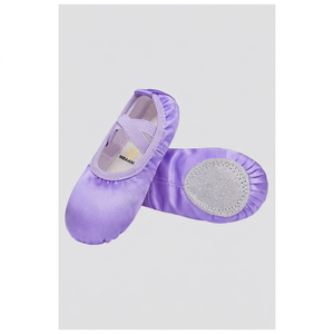Zapatillas de Ballet Suaves MBAANI con Parte Superior de Satén, Zapatos Planos de Baile para Niñas, Color Morado, Zapatillas de Ballet para Niñas con Parte Superior de Satén - Product Image 1