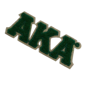 Patch en chenille brodé vert avec inscription AKA, thermocollant et à coudre, pour vestes universitaires, sacs, casquettes et sweats à capuche - Product Image 5