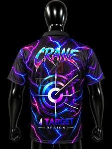 เสื้อทีมดาร์ทแบบกำหนดเอง พิมพ์ลายด้วยความร้อนบนผ้าฝ้าย 100% มีกระเป๋าเสื้อ ชุดกีฬา สำหรับทีมดาร์ท  ปรับแต่งได้ - Product Image 2