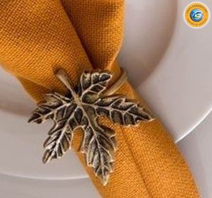 Linea Exports Inc. – Nouveaux Anneaux de Serviette Métalliques Écologiques de Style Américain, Motifs Botaniques Exquis, Finitions Polies Supérieures - Product Image 1