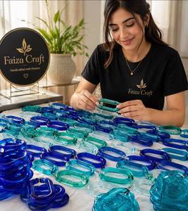 FAIZA CRAFT FC-7371 Cadena de Eslabones de Resina Hecha a Mano, Decoración Colgante de Diseño Moderno para Pared, Ideal para Bodas, Cumpleaños y Diwali - Product Image 1