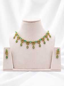 <b>Gold</b> Plated Crystal Necklace Earring <b>Set</b> Women's Wedding Jewelry Classic Style Pear Cut Rhinestone Alloy Jewelry <b>Sets</b> - Product Image 1