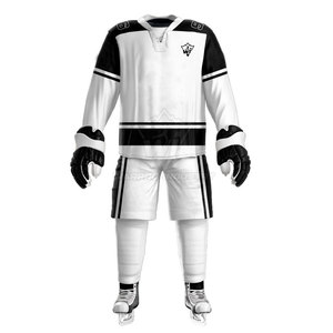 Nouvel arrivage : Ensemble complet d'uniformes de hockey sur glace pour hommes, avec construction durable et tissu extensible pour un mouvement facile - Product Image 2