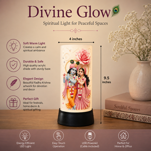 Divine Glow Radha Krishna LED Table <b>Lamp</b> Spiritual Night Light Temple Bedroom Home Decor <b>USB</b> Powered Acrylic Gift 9.5 Inch <b>Lamp</b> - Product Image 5