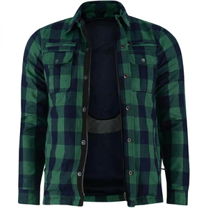 Mens <b>Flannel</b> Shirt for Lining Solid Pattern 220 Cotton Knitted Zipper Closure Plus Size Formal Motorcycle Riding <b>Jacket</b> Made - Product Image 1