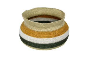 Colorful Striped <b>Plant</b> Fiber Storage <b>Baskets</b> Set Bowl Shape Eco-Friendly Home Decoration - Product Image 3
