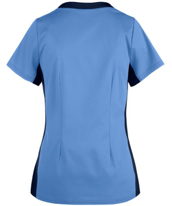 Uniforme Médico Personalizado para Mujer, Blusa de Manga Corta con Cuello en V, Color Verde Grisáceo, Uniforme de Enfermera - Product Image 5
