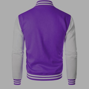 Veste universitaire en laine et polyester unie OEM personnalisée pour l'hiver lettre pour hommes patchs en chenille d'université vintage avec logo vestes pour hommes - Product Image 2