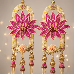 Adornos florales tradicionales para puertas con borlas para la decoración del hogar en Diwali, para uso en interiores en la entrada. - Product Image 4
