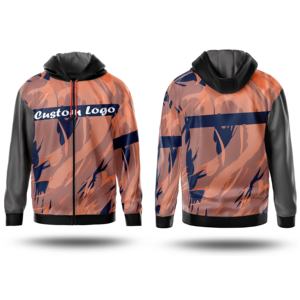 Sweat-shirts à capuche brodés par sublimation, en molleton mélangé polyester-coton, pour l'hiver, pull-over imprimé sur mesure, haute qualité, pour hommes, élégants - Product Image 1