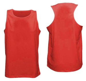 Men's Solid Color Quick Dry Tank <b>Top</b> O-Neck Casual Wear 100% Polyester Knitted Sleeveless <b>Top</b> Green with <b>Blue</b> Trim - Product Image 4