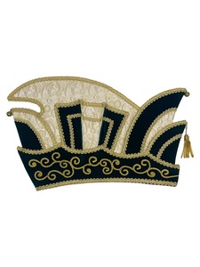 Sombrero de Carnaval con Pedrería Blanca Bordada, Diseño de Moda, Decorativo, Estilo Príncipe, para Festivales - Product Image 2