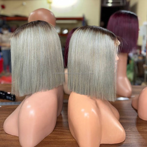 Perruque Bob pas chère en cheveux humains, produits capillaires vietnamiens, perruques en cheveux bruts, Lace Front, dentelle HD transparente, coupe carrée personnalisée - Product Image 1