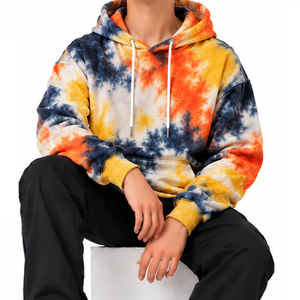 Sudadera con capucha tie-dye aleatoria para hombre, personalizada, 100% algodón, forro polar, estilo casual, ropa urbana, proveedor mayorista de prendas de vestir - Product Image 1