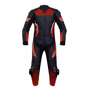 Men's Full Sleeve Black <b>Red</b> Motorcycle Racing <b>Suit</b> Color Blocked Breathable All Seasons Wear - Product Image 3