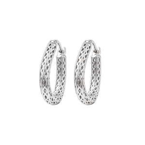 Classic Artisan Boho Sterling Silver Hoop <b>Earrings</b> Natural Ethnic Style Lightweight Statement Jewelry for Women's Collection - Product Image 2