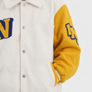 Drop Shoulder Embroidery <b>Varsity</b> <b>Jacket</b> Men Letterman Button Down <b>Plain</b> Letterman <b>Varsity</b> <b>Jacket</b> Men's - Product Image 3