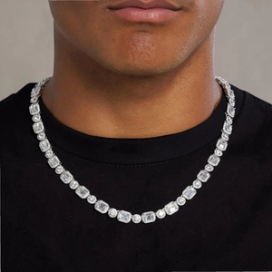 Cadena Cubana de Plata de Ley 925 con Diseño de Cadena Popular, Estilo Hip-hop, con Moissanita - Product Image 6