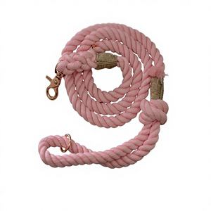 Ombre Braided Cotton Rope Dog Leash Handmade Colored Dog Lead Durable Pet Walking Rope for Medium <b>Large</b> Dogs - Product Image 3
