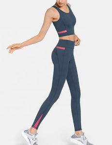 Conjunto de Yoga de 2 Piezas para Mujer, Cuello Halter, Cintura Alta, Nylon y Spandex, Transpirable y Elástico - Product Image 3