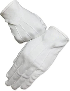 Premium Quality Customized Masonic <b>Badges</b> White Cotton High Quality Solid Color Classical Style Full Finger <b>Button</b> Cuff Sew-On - Product Image 1