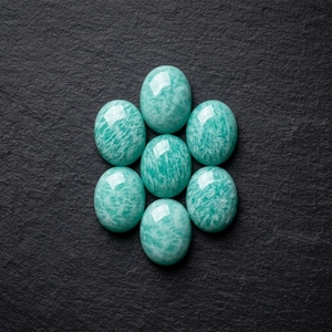 Cabochon ovale en Amazonite naturelle de qualité AAA, 7x9mm, dos plat, pierre précieuse en vrac, vente en gros pour la fabrication de bijoux et la lithothérapie - Product Image 2