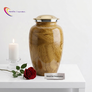 Hot Selling Metal Cremation Urn Aluminium <b>Keepsake</b> <b>for</b> Human Memorial <b>Ashes</b> Wholesale Funeral Decorative Adult Urns Burial Jars - Product Image 1