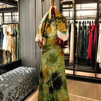 Vert forêt soie somalienne Maqbal Dirac femmes mariée mariage soirée fête Dirac pour femmes robes