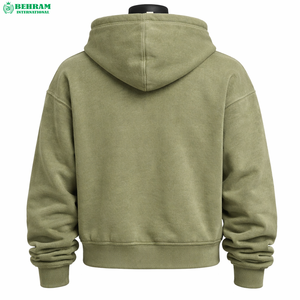 Sweat à capuche zippé pour homme de qualité supérieure, logo personnalisé, haute qualité, 350 GSM, effet délavé à l'acide. - Product Image 4